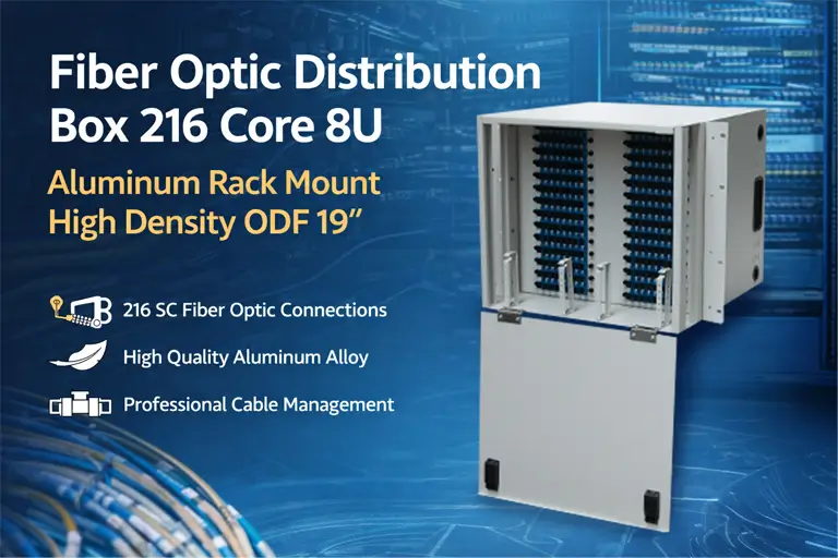216-224 Core ODF 8U Rack mount fiber optic(Aluminum)with splice tray
